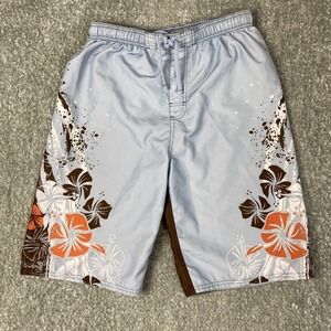 Sand and Sun Men's Swim Trunks‎ Large Light Blue Tropical